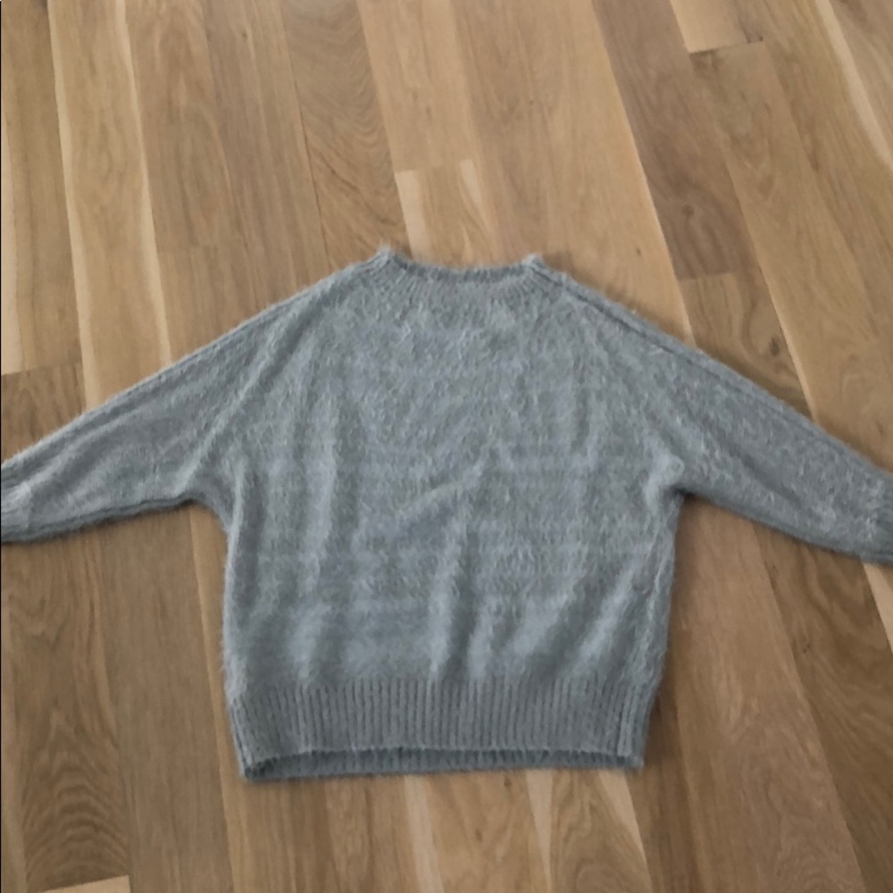 Stretchy off the shoulder grey sweater